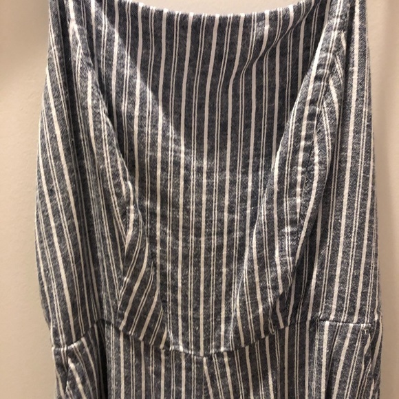 Blue & White Striped Jumpsuit - Picture 2 of 5